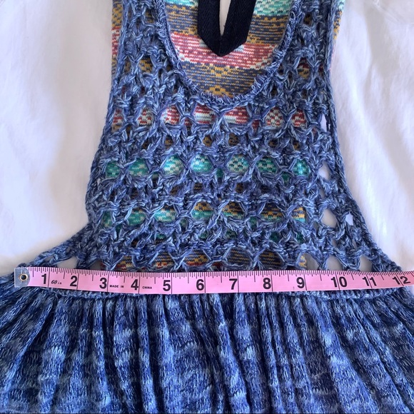 Free People Rare Hearts Stripe Knit Tunic Sz M - Picture 14 of 16